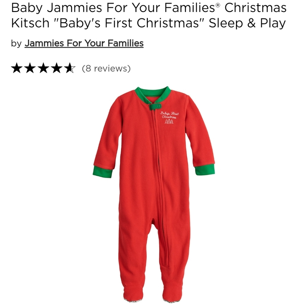 Baby's First Christmas fleece footed sleeper